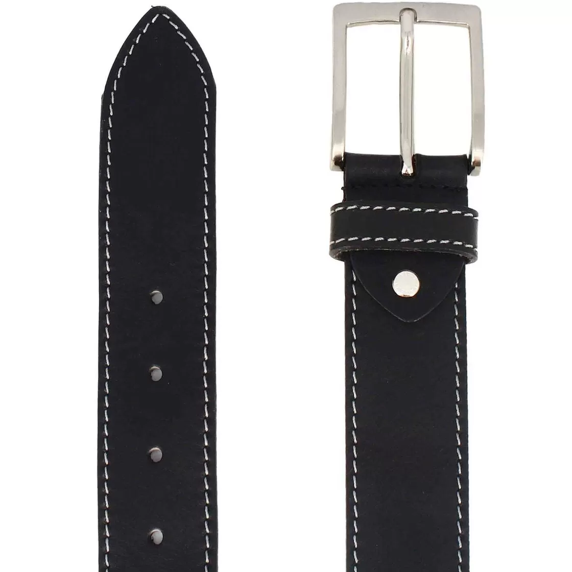 Leonardo Black Leather Belt For Men Discount