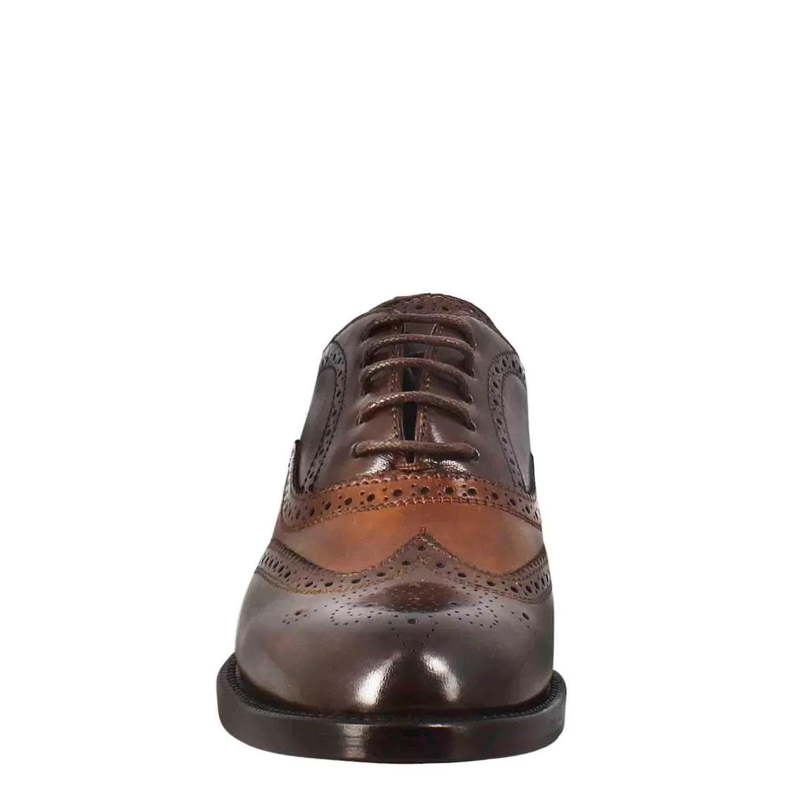 Leonardo Brogue Women'S Oxfords In Dark And Light Brown Leather Outlet