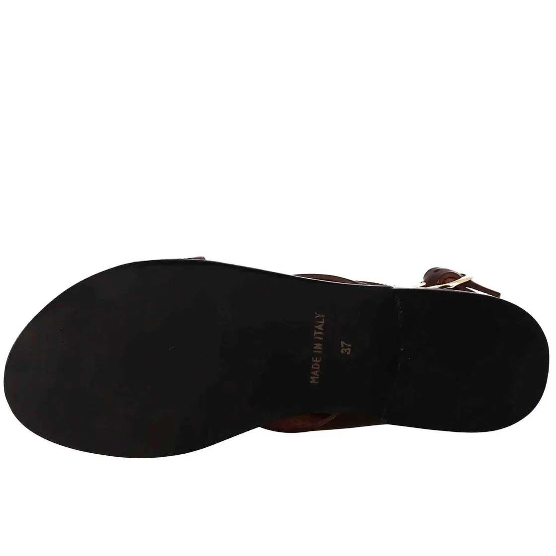 Leonardo Brown Leather Thong Sandals For Women. Clearance