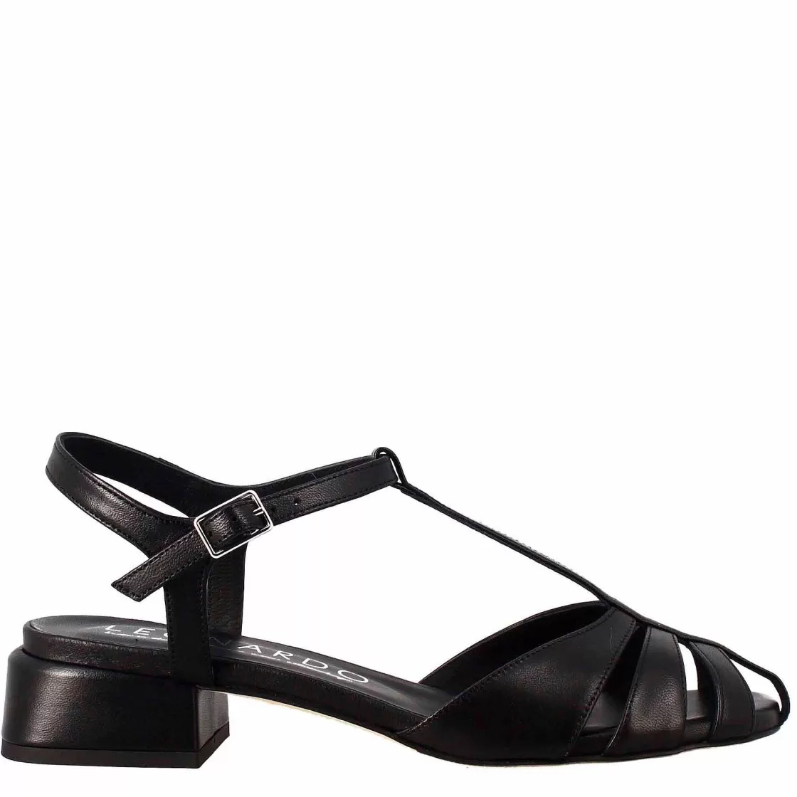Leonardo Cage-Shaped Black Sandal For Women Discount