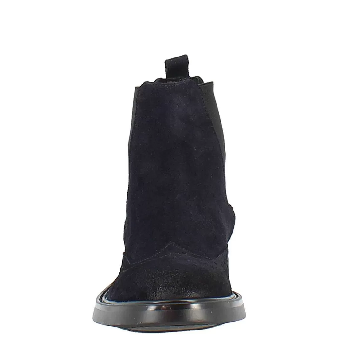 Leonardo Chelsea Boot In Blue Suede With Rubber Sole Cheap