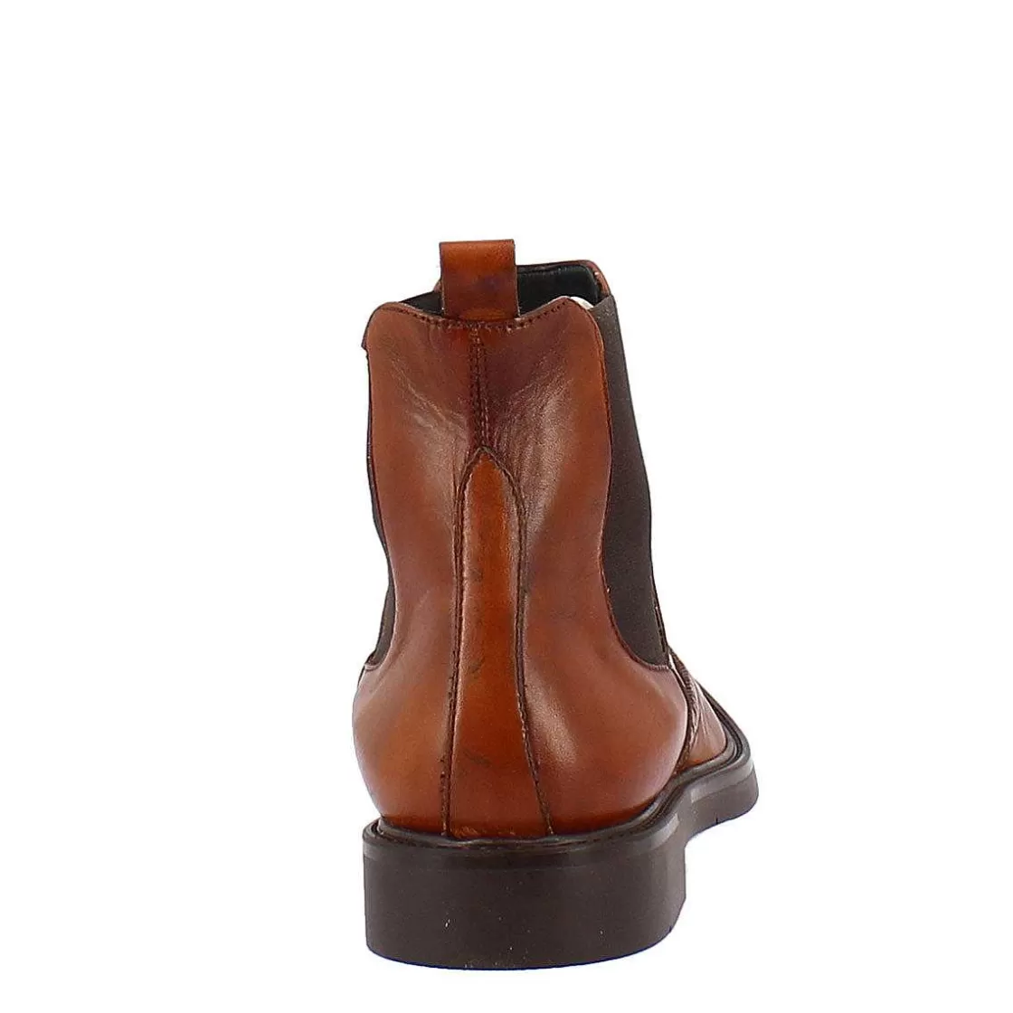 Leonardo Chelsea Boot In Tan Leather With Rubber Sole Discount