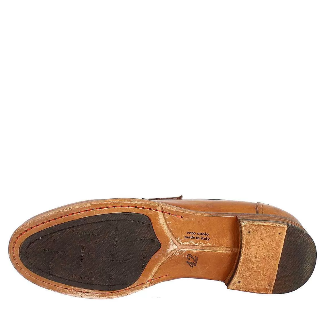 Leonardo Classic Loafers For Men Handmade In Ocher Brown Leather Calfskin Best