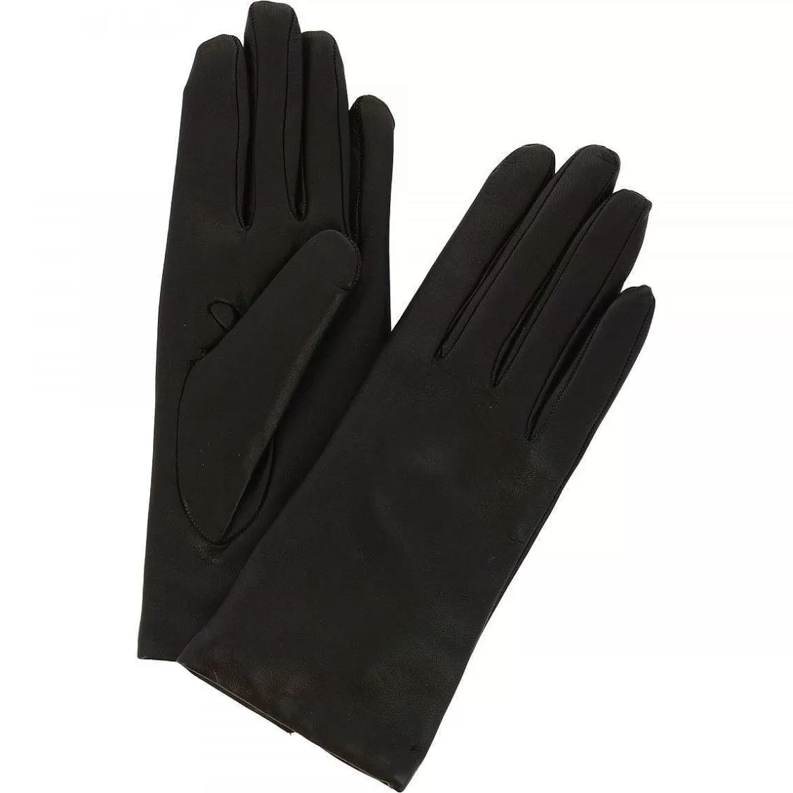 Leonardo Classic Women'S Gloves Handmade In Black Nappa Leather Lined In Cashmere Clearance