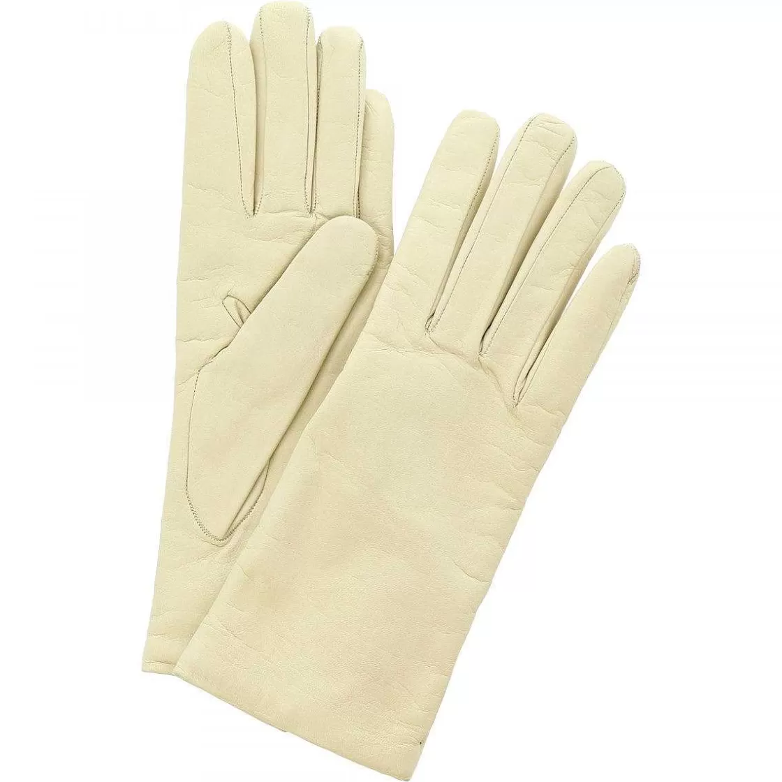 Leonardo Classic Women'S Gloves Handmade In Cream Nappa Leather Lined In Cashmere Store