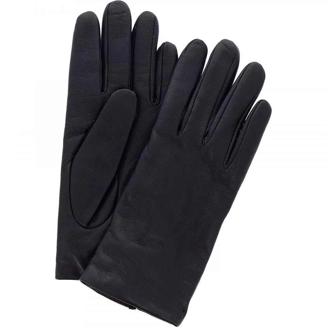Leonardo Classic Women'S Gloves Handmade In Dark Blue Nappa Leather Hot