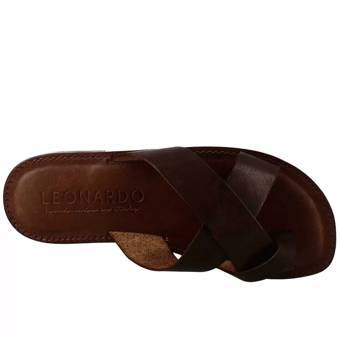 Leonardo Coffee Brown Leather Gladiator Sandals For Men New