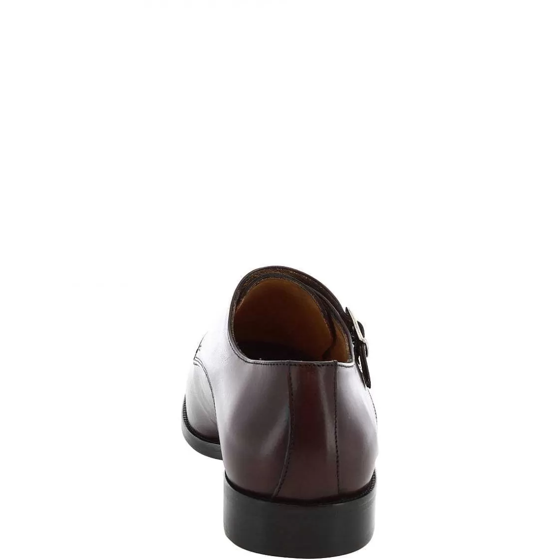Leonardo Dark Burgundy Leather Men'S Shoes With Double Buckle Handmade Shop