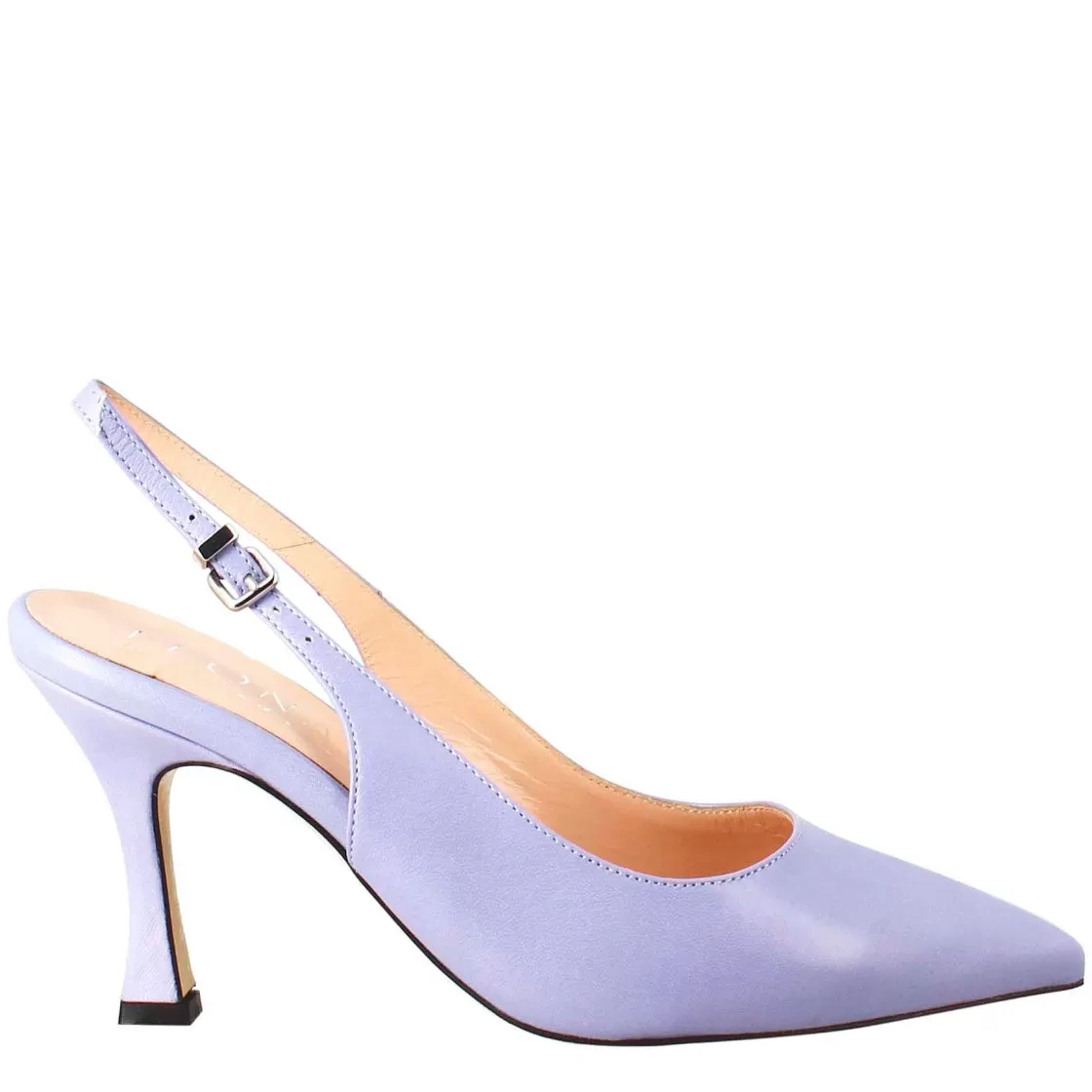 Leonardo Decollete With High Heels For Woman In Wisteria Color Leather Sale