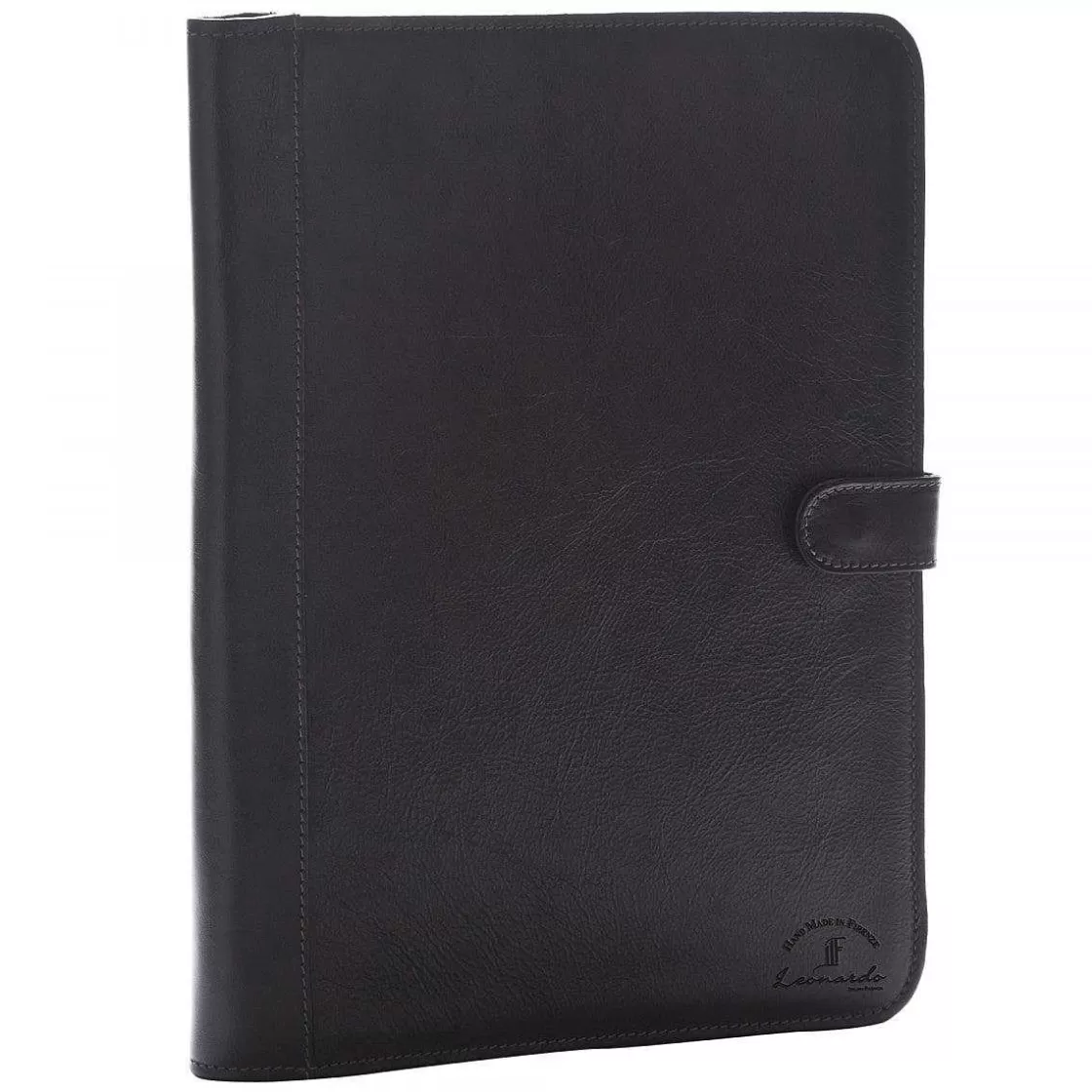 Leonardo Document Holder In Full Grain Leather With Utility Pockets And Magnetic Closure Fashion