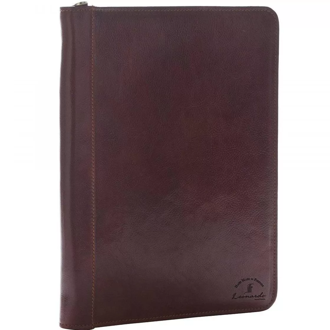 Leonardo Document Holder In Full Grain Leather With Zip Closure And Utility Pockets Best Sale