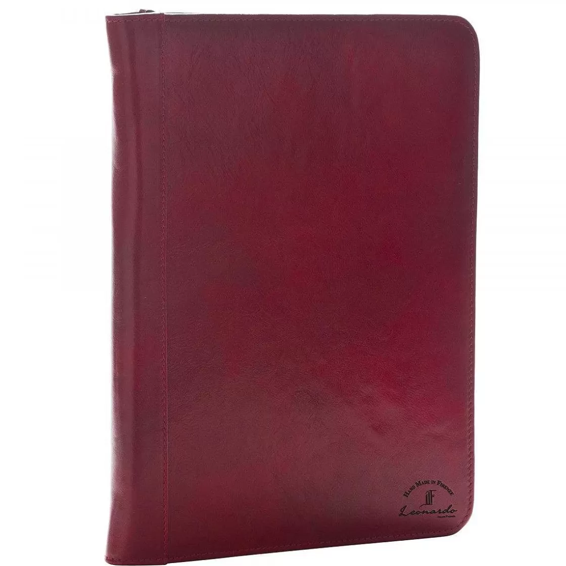 Leonardo Document Holder In Full-Grain Leather With Zip Closure And Utility Pockets Outlet