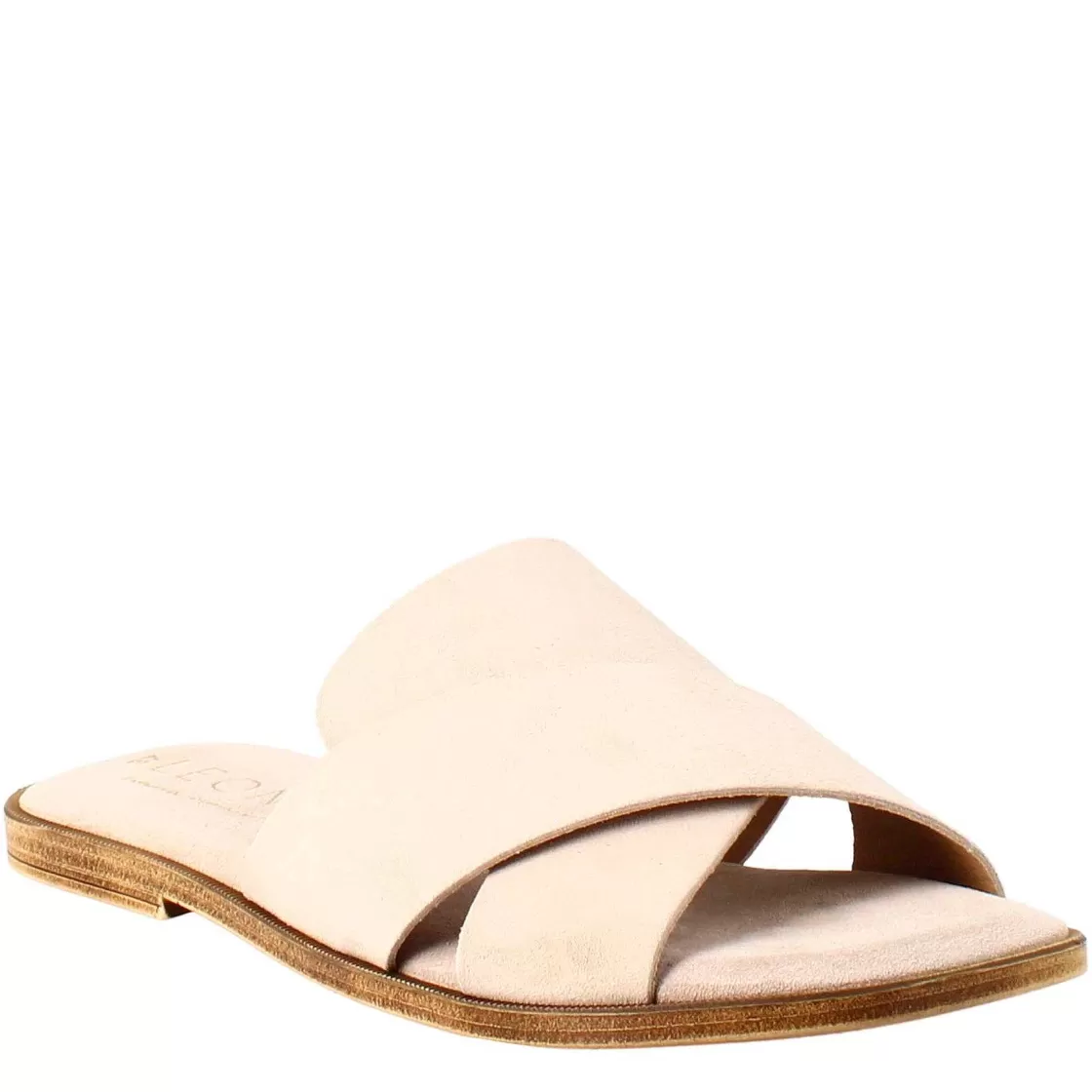 Leonardo Double Band Sandal For Woman In Beige Suede Discount