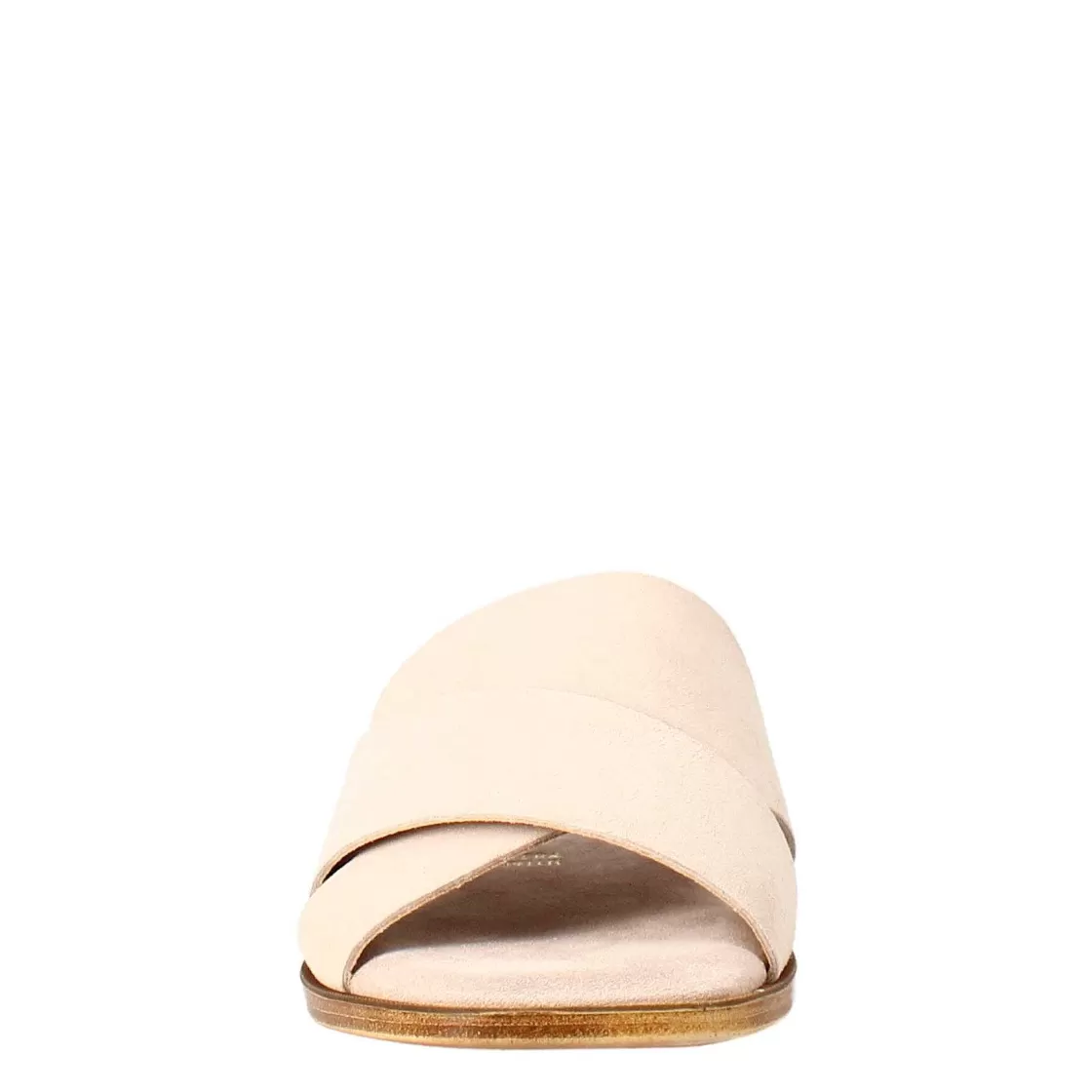 Leonardo Double Band Sandal For Woman In Beige Suede Discount