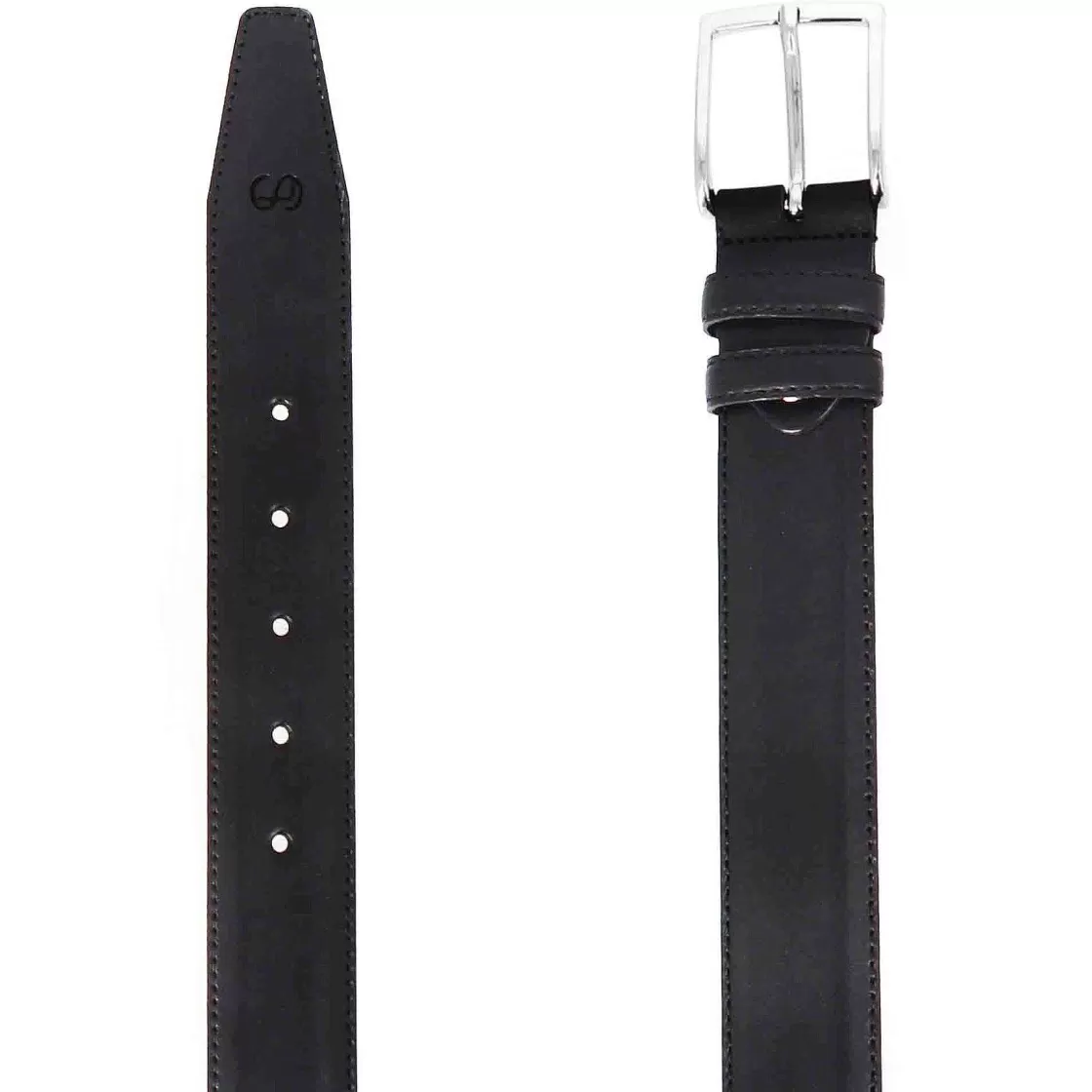 Leonardo Elegant Men'S Belt In Black Full-Grain Leather Cheap