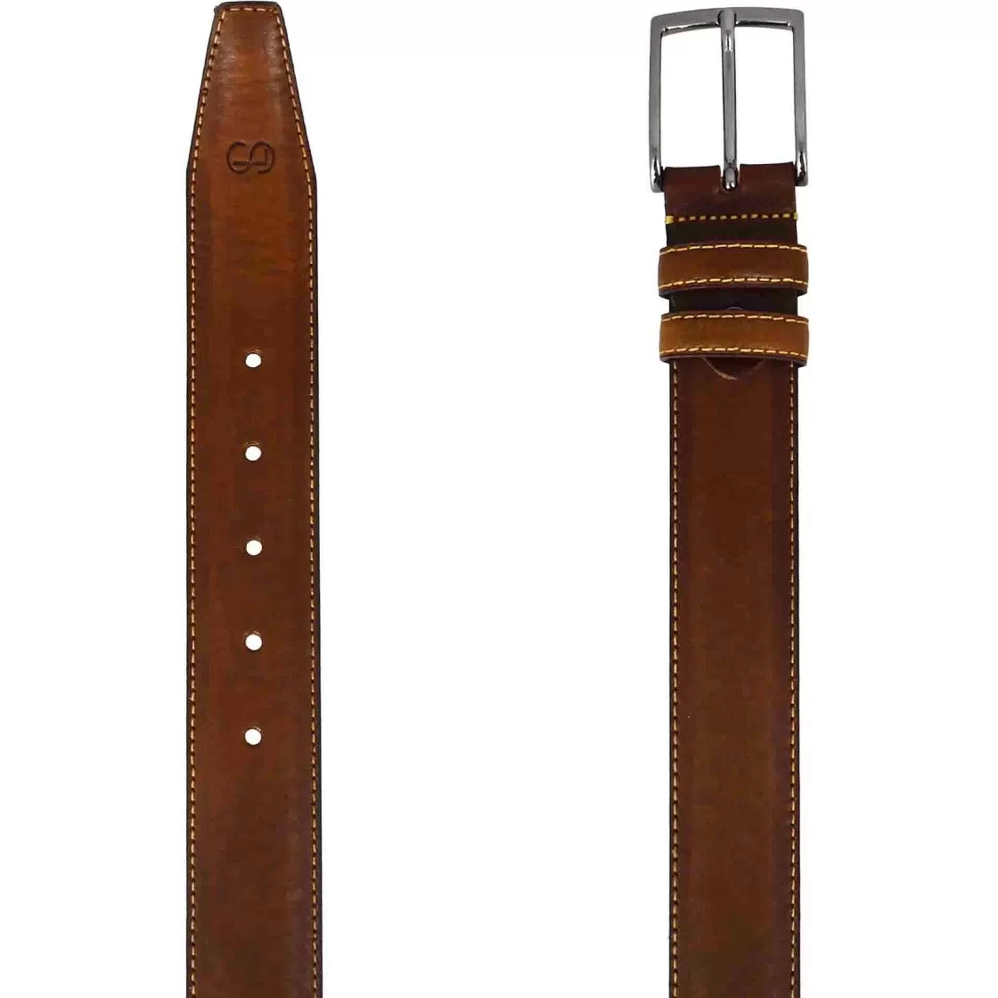 Leonardo Elegant Men'S Belt In Brown Full-Grain Leather Online