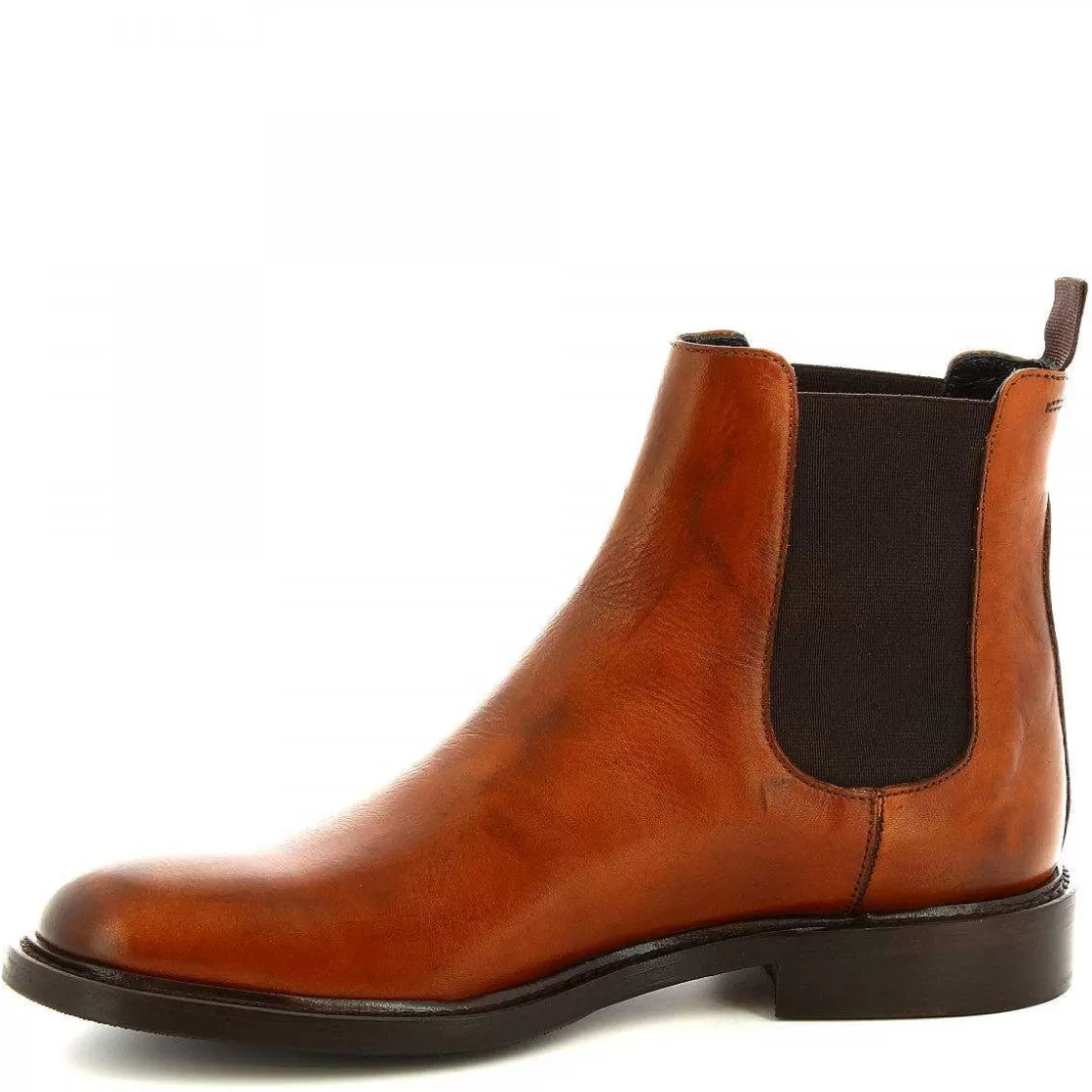 Leonardo Elegant Men'S Handmade Ankle Boots In Tan Calf Leather. Cheap