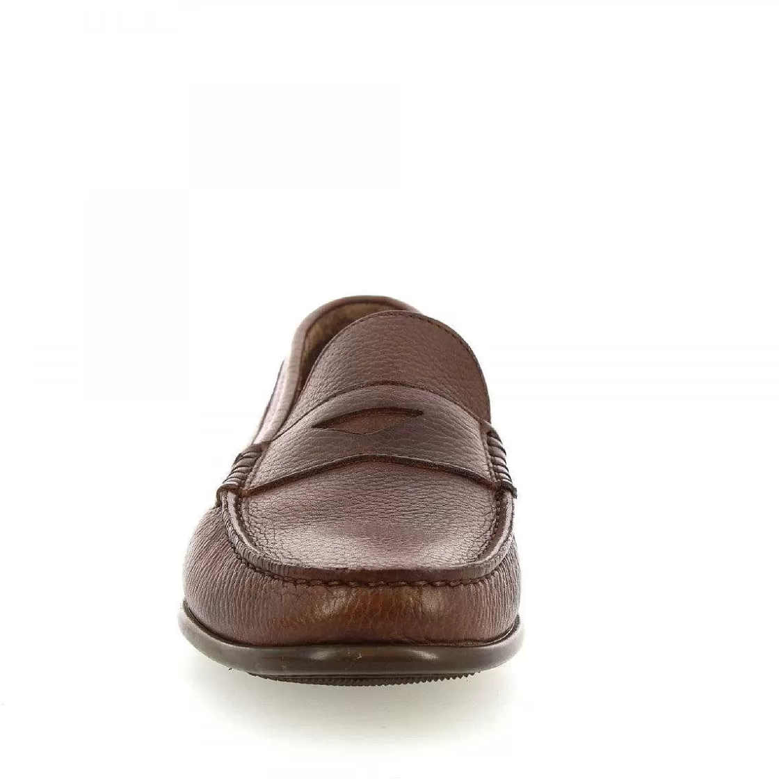Leonardo Elegant Slip-On Loafers For Men Handmade In Dark Brown Leather Calfskin Cheap