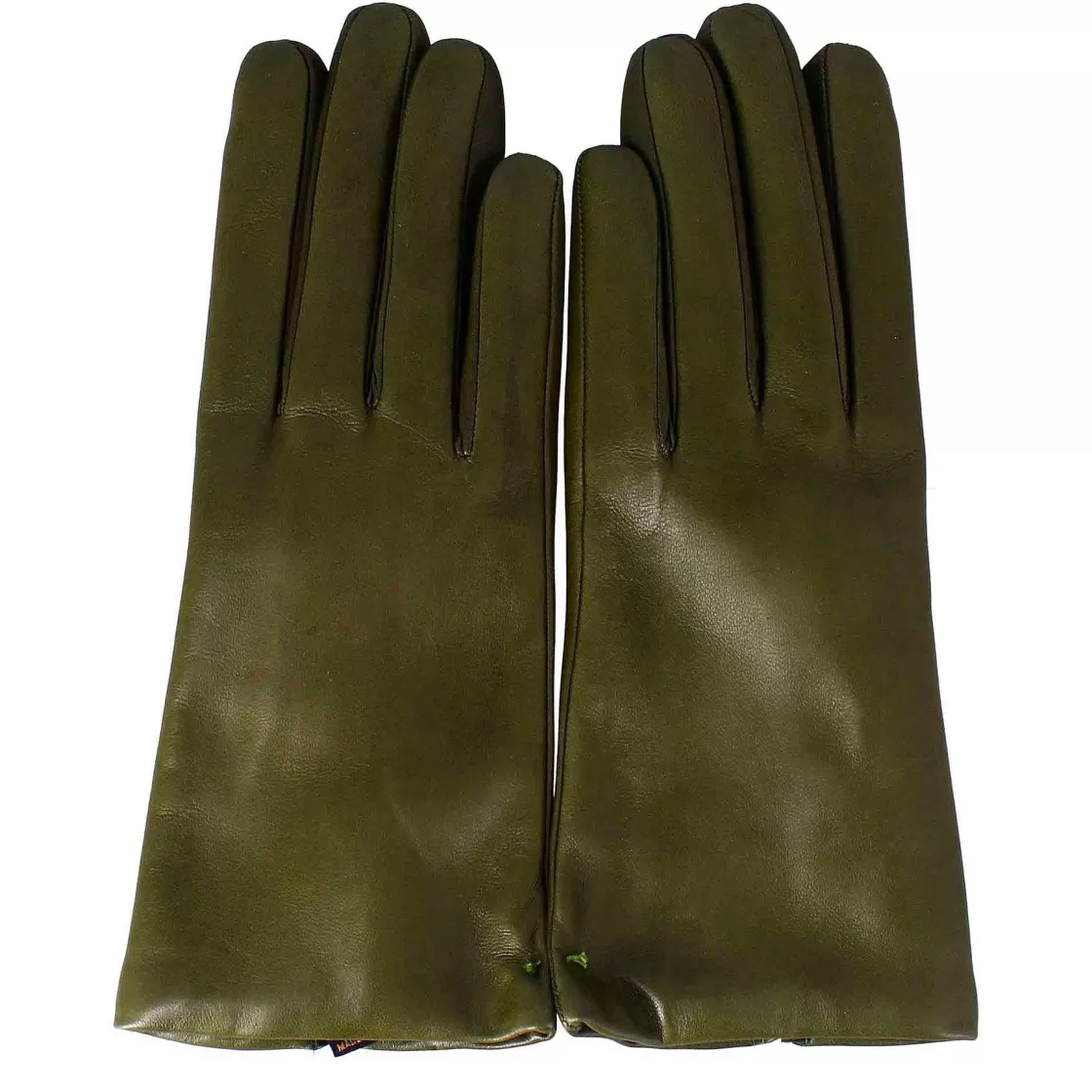 Leonardo Elegant Women'S Gloves Handmade In Apple Green Nappa Leather Cheap