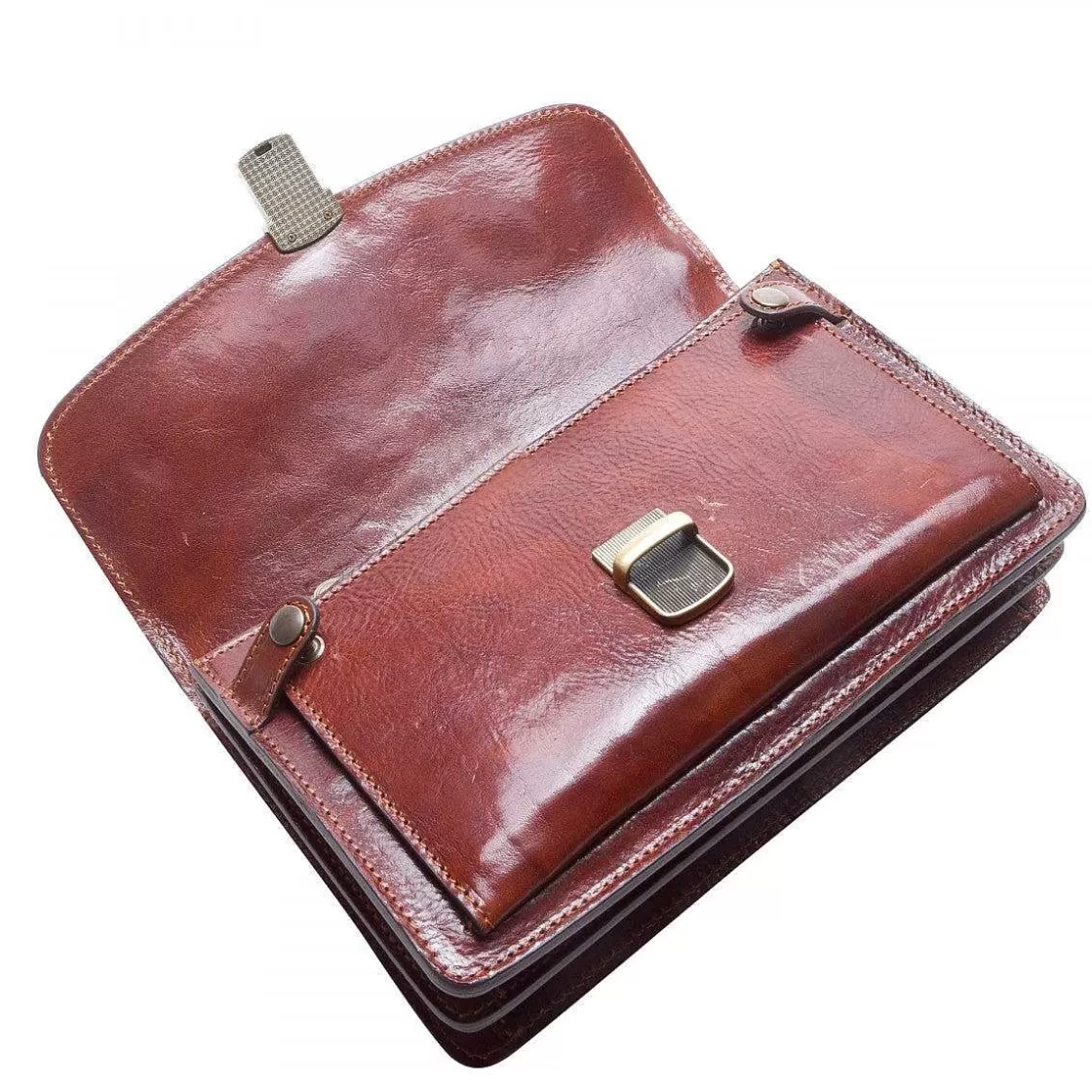Leonardo Handbag In Leather Full Grain With Tuc Closure And Two Compartments Sale