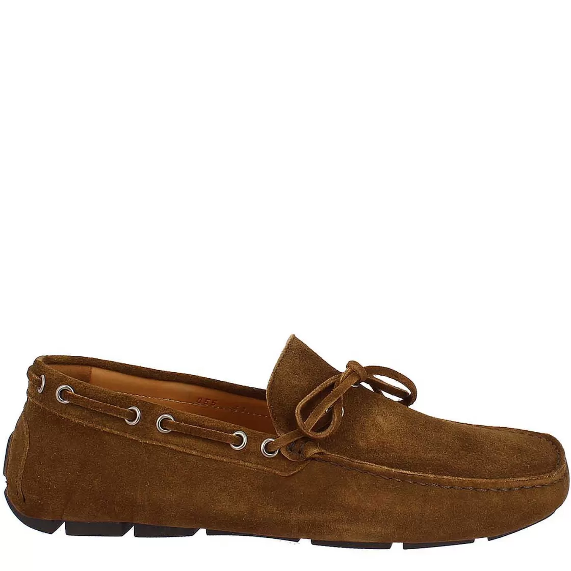 Leonardo Handmade Men'S Carshoe Loafers In Brown Suede. Fashion