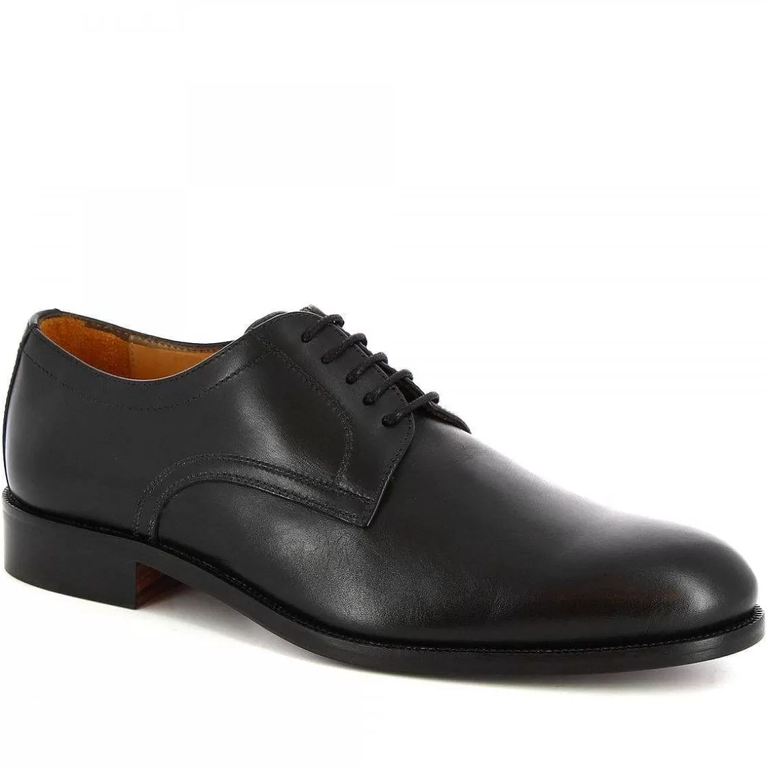 Leonardo Handmade Men'S Lace-Up Oxford Shoes In Black Calf Leather Cheap