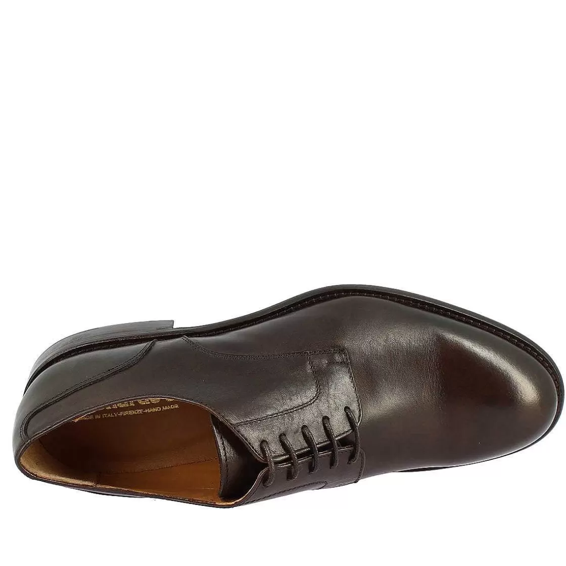 Leonardo Handmade Men'S Oxford Shoes In Dark Brown Leather Hot