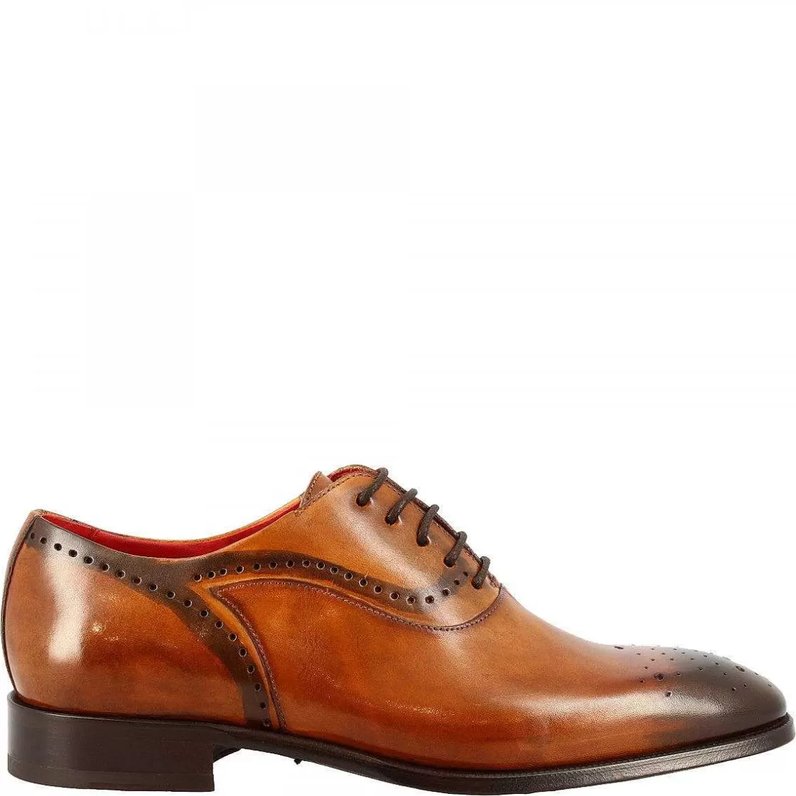 Leonardo Handmade Men'S Oxford Shoes With Square Toe In Faded Siena Leather Online
