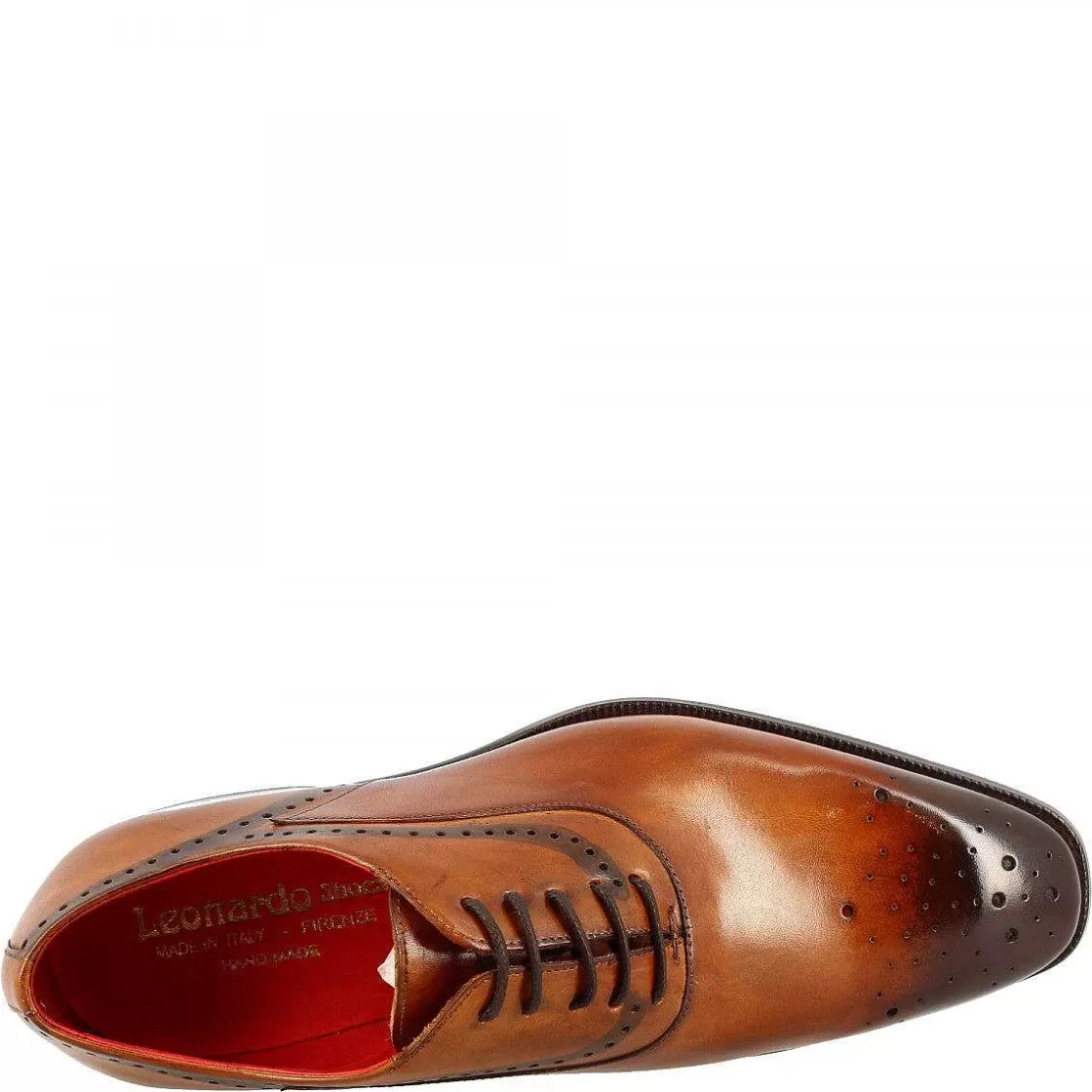 Leonardo Handmade Men'S Oxford Shoes With Square Toe In Faded Siena Leather Online