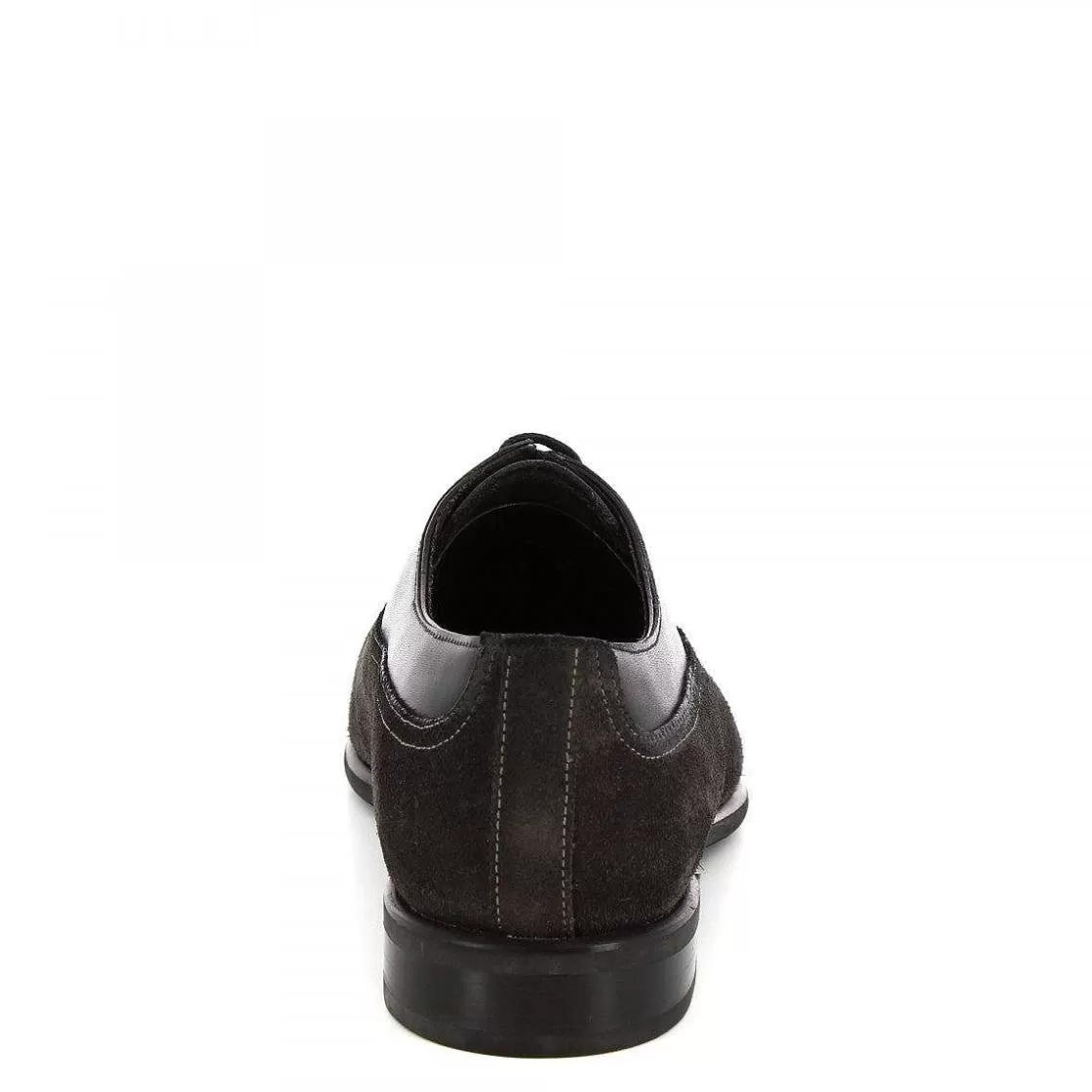 Leonardo Handmade Oxford Shoes For Men In Black Calfskin And Suede Hot