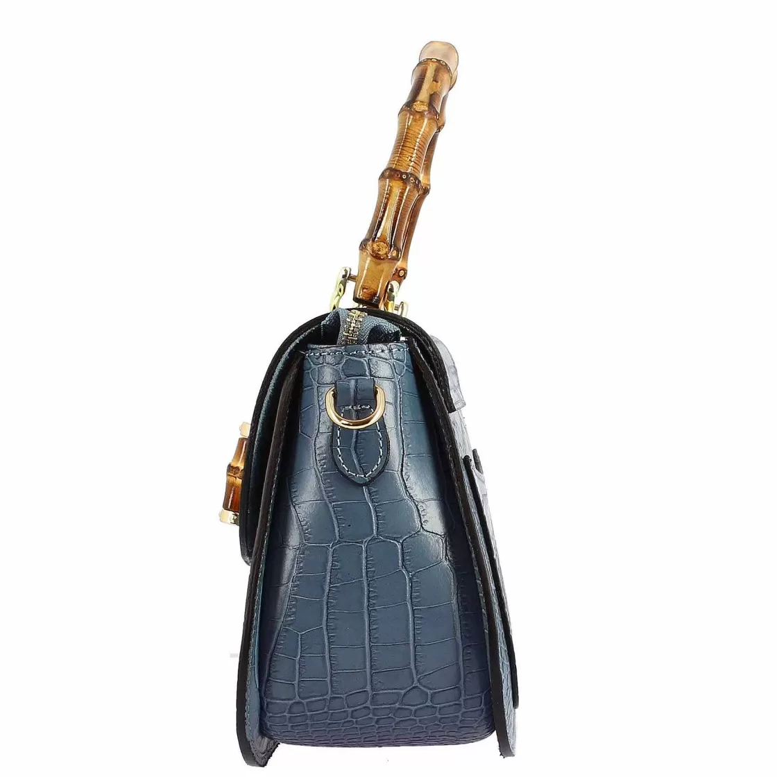 Leonardo Handmade Women'S Handbag In Light Blue Leather With Removable Shoulder Strap Discount