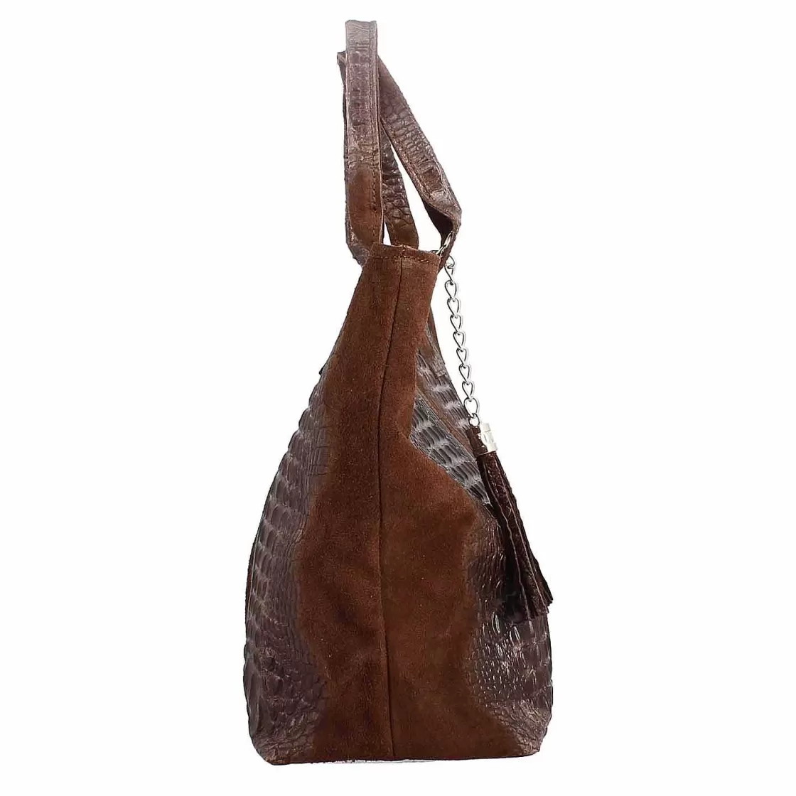 Leonardo Handmade Women'S Shoulder Bag In Dark Brown Leather Discount