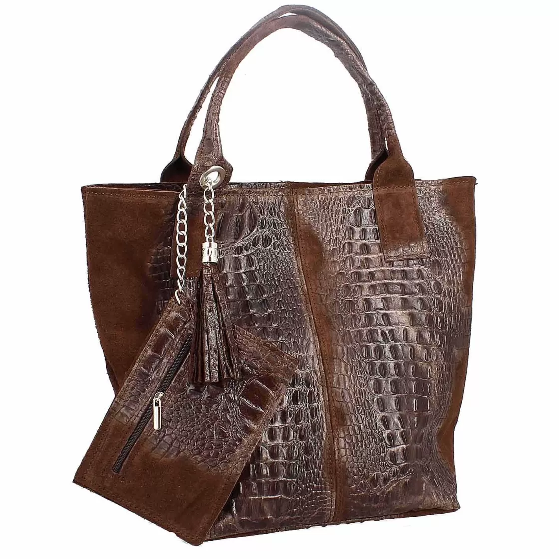 Leonardo Handmade Women'S Shoulder Bag In Dark Brown Leather Discount
