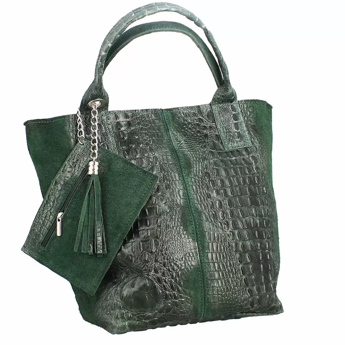 Leonardo Handmade Women'S Shoulder Bag In Green Leather Best Sale