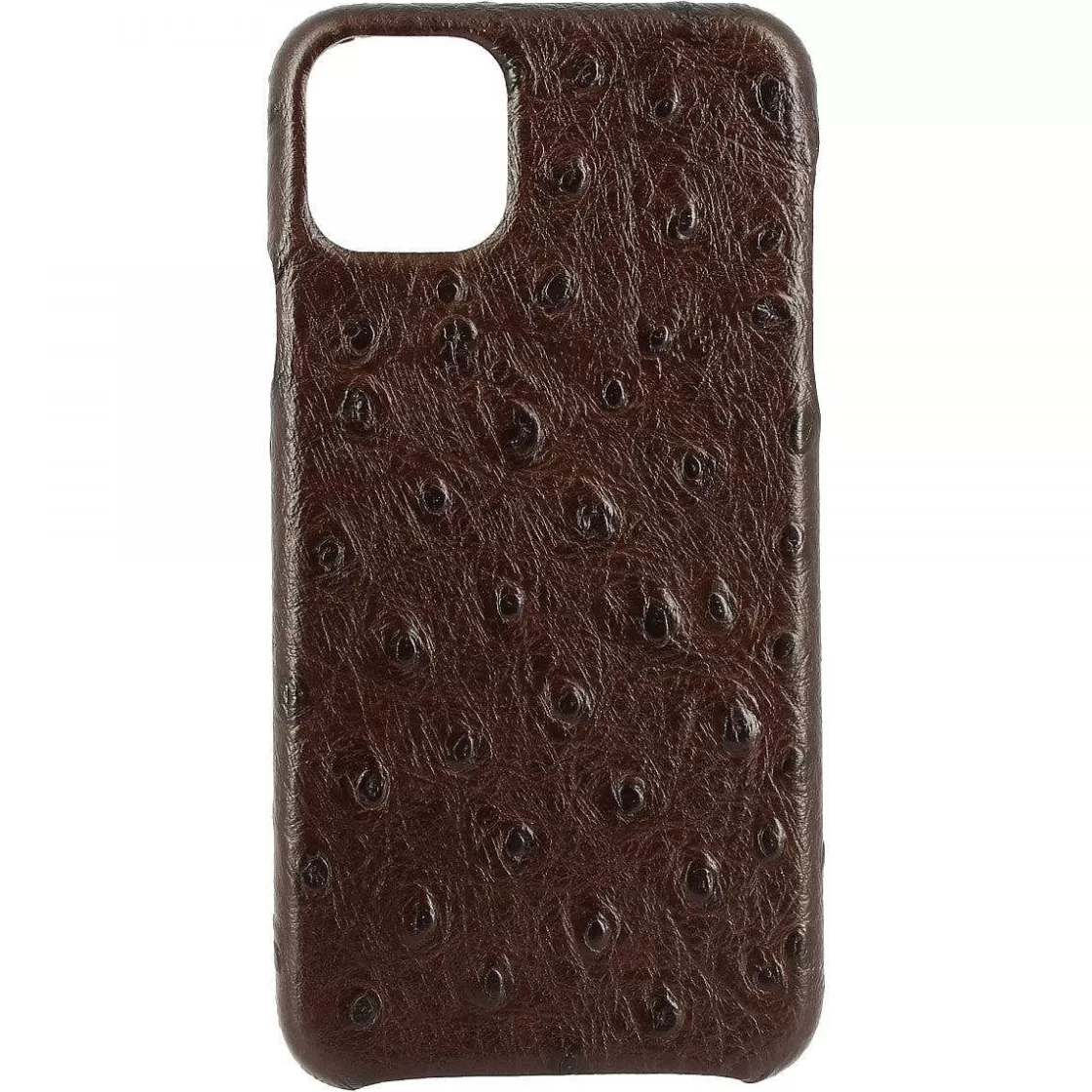 Leonardo Iphone Case In Brown Ostrich Printed Leather Best