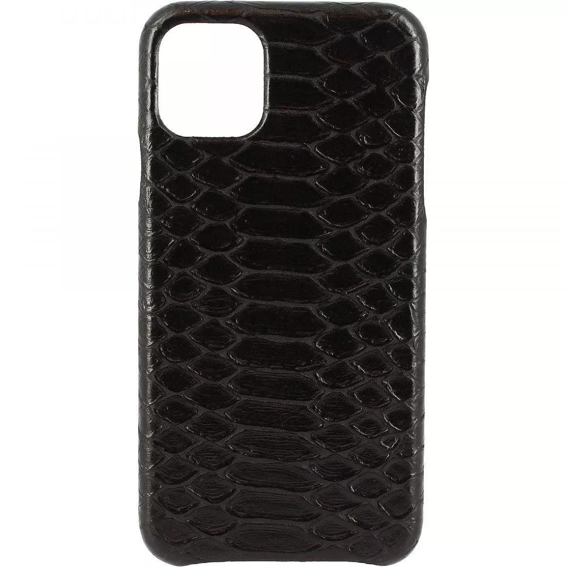 Leonardo Iphone Cover In Black Python Printed Leather Sale