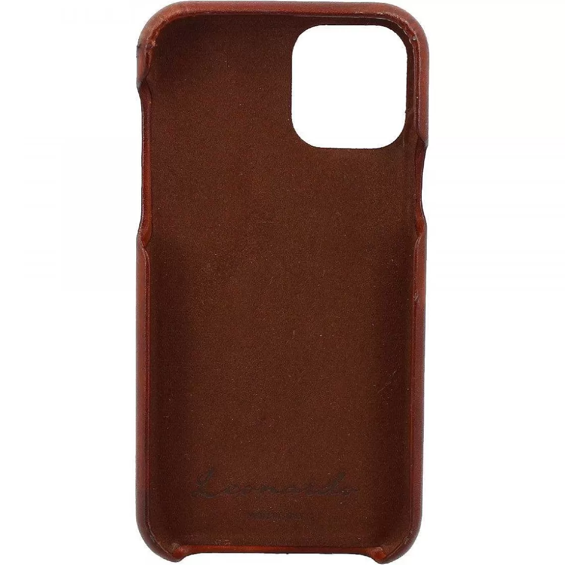 Leonardo Iphone Cover In Hand-Buffered Brandy Color Leather Store