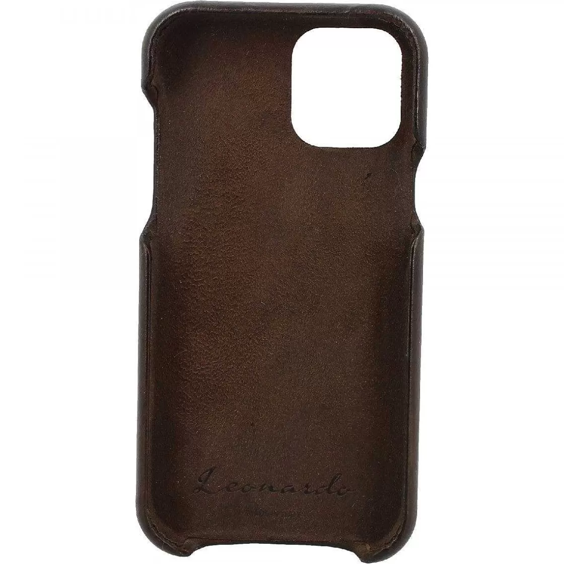 Leonardo Iphone Cover In Hand-Buffered Dark Brown Leather Outlet