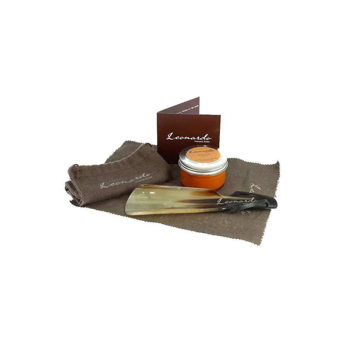 Leonardo Leather Shoe Kit With Shoehorn And Color Polish Best Sale