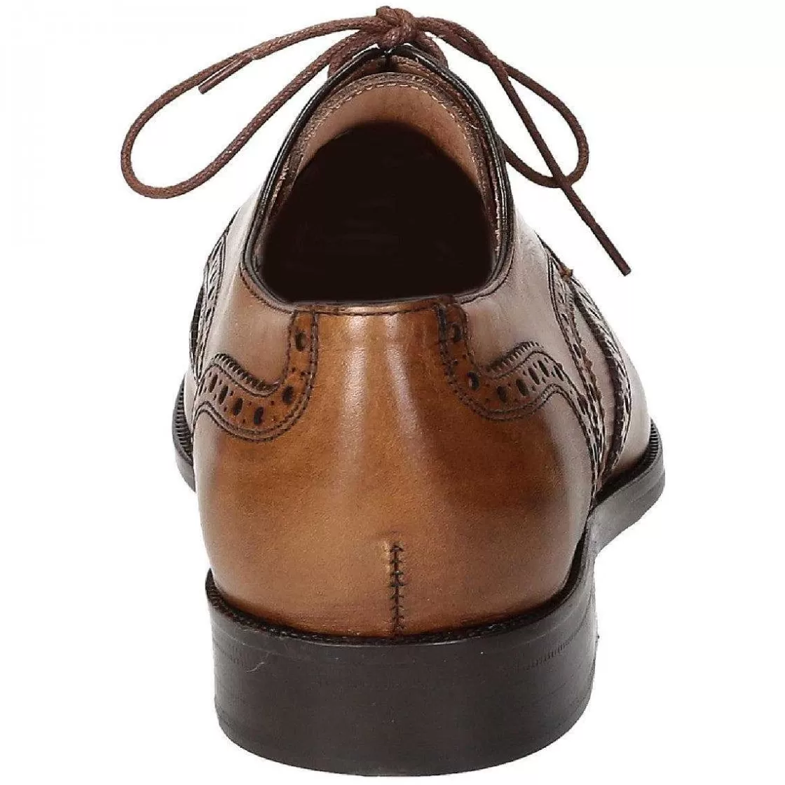 Leonardo Leather-Colored Men'S Lace-Up Shoes With Perforated Dovetail Toe Outlet