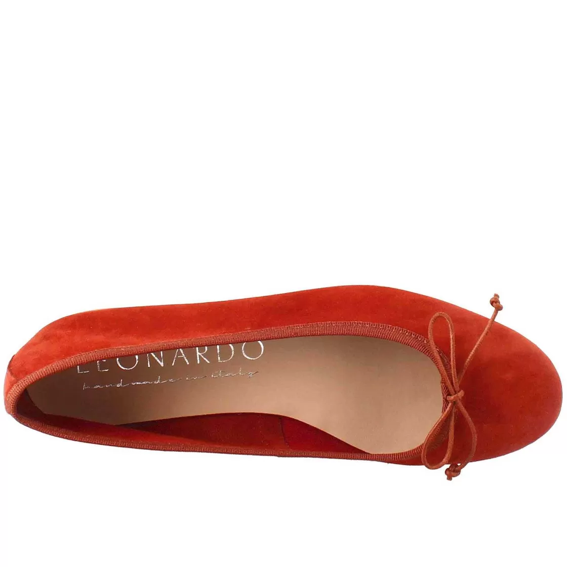 Leonardo Light Brick-Colored Women'S Ballet Flats In Suede Without Lining Best