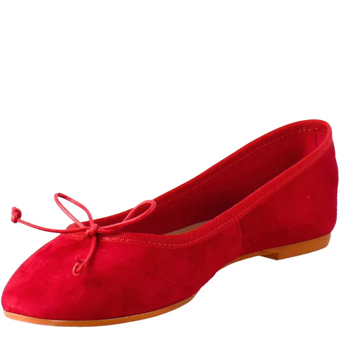 Leonardo Light Red Suede Ballet Flats For Women Without Lining Discount