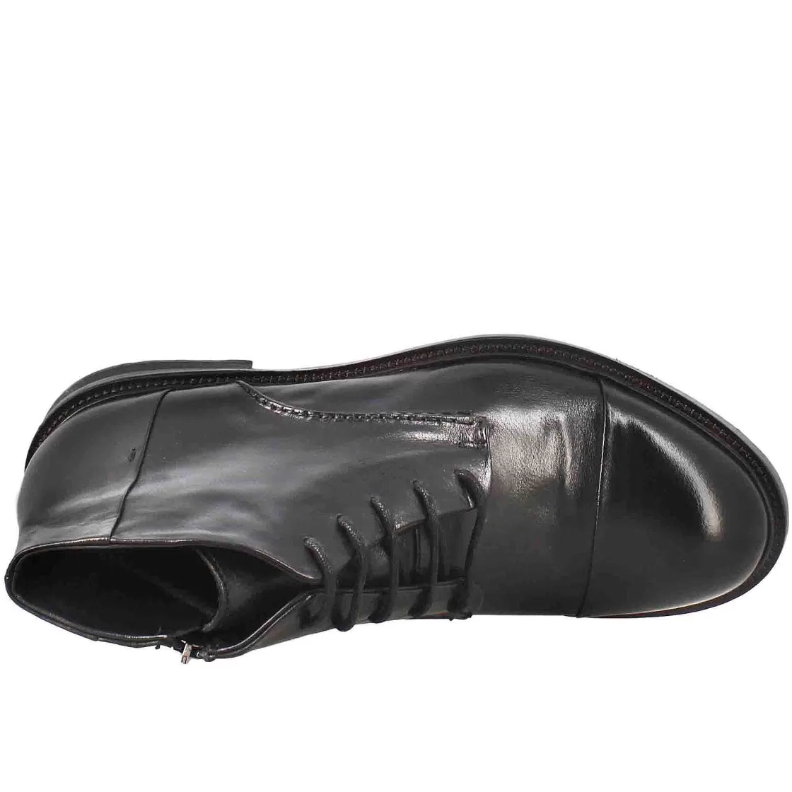 Leonardo Medium Diver Men'S Amphibious Boot In Black Washed Leather Shop