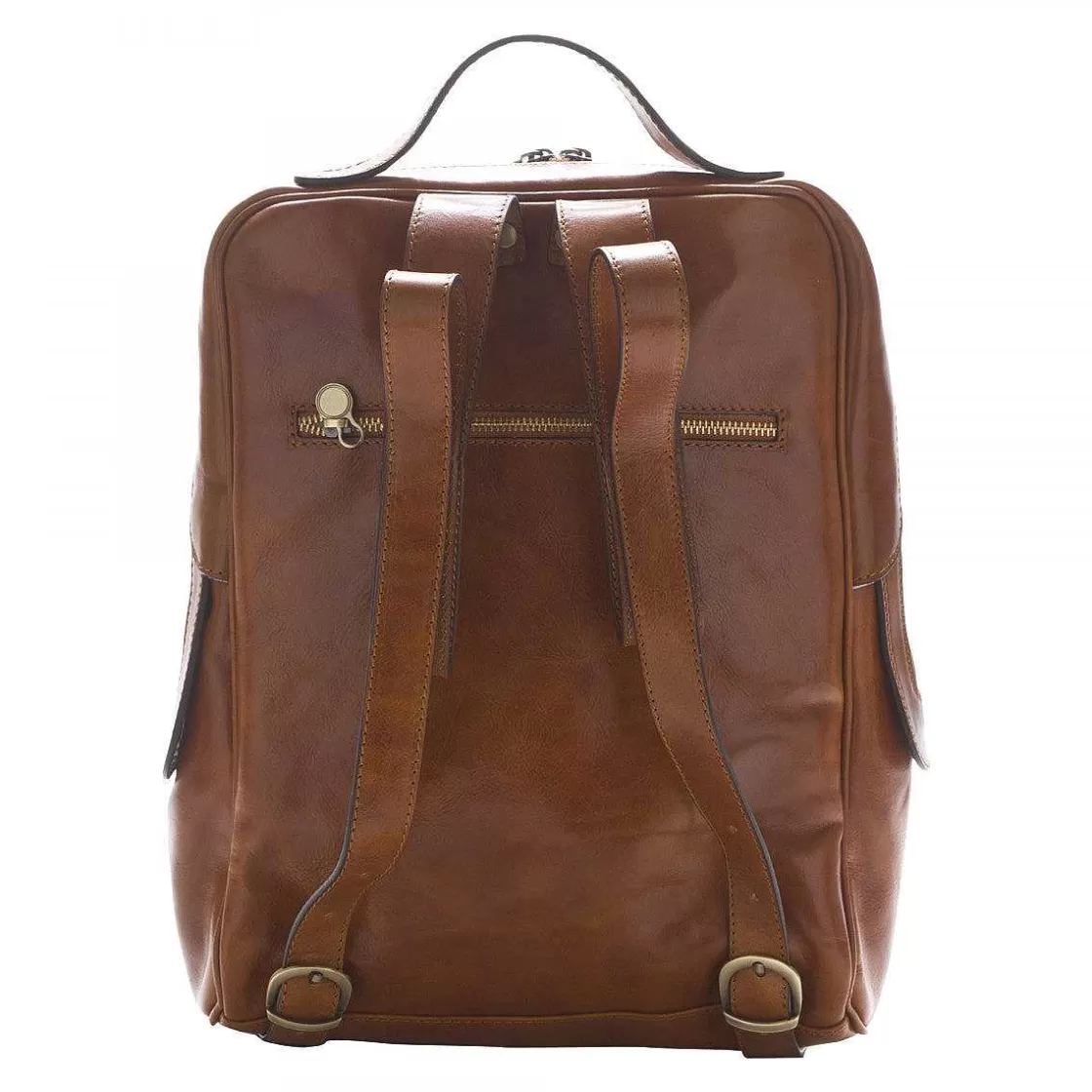 Leonardo Medium Manager Backpack In Full Grain Leather With Double Zip And Pc Pocket Online