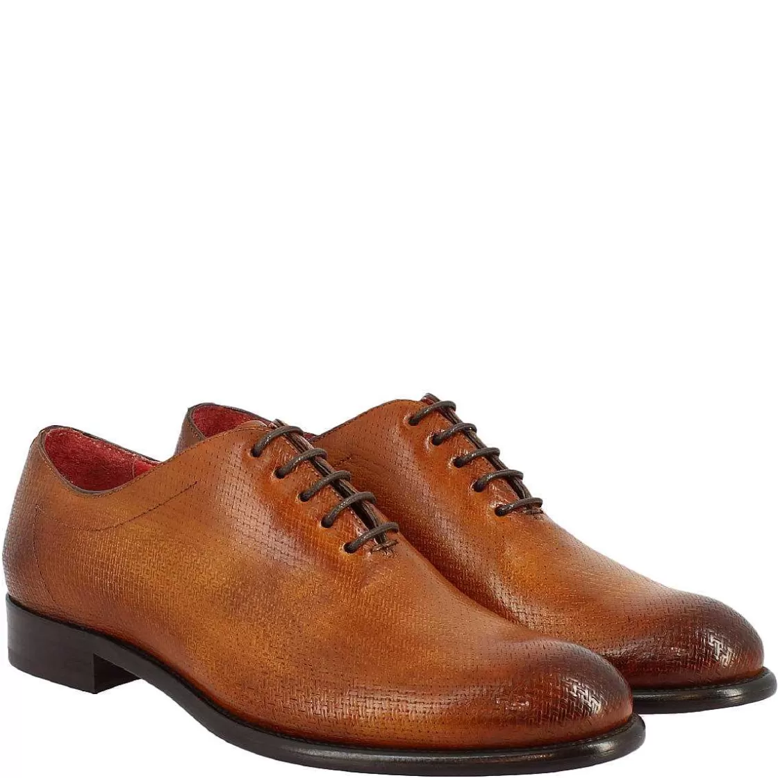 Leonardo Men'S Brogues Shoes With Rounded Toe Handmade In Siena Montecarlo Calf Leather Shop