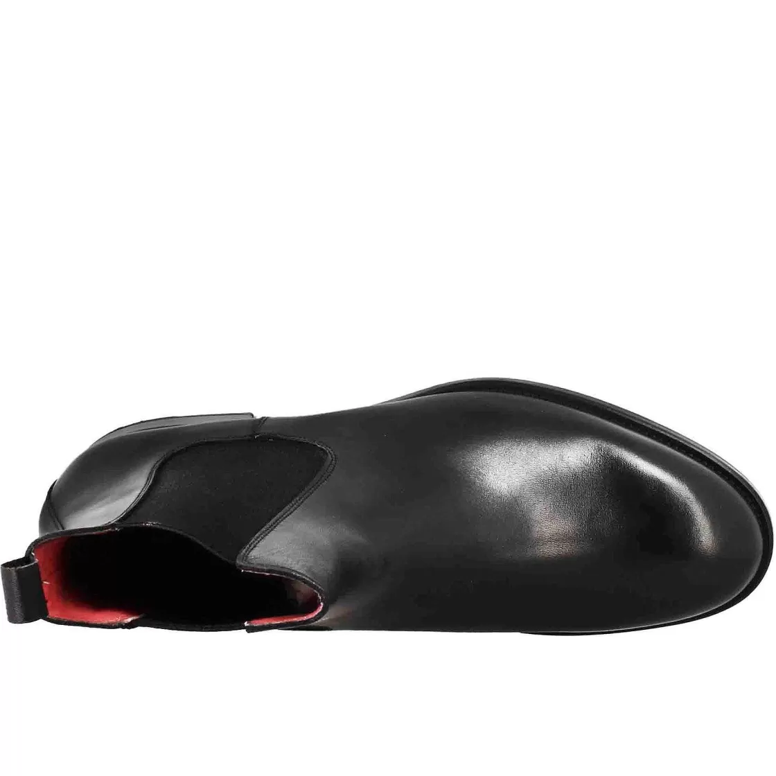 Leonardo Men'S Chelsea Boot In Black Leather With Elastic Best Sale
