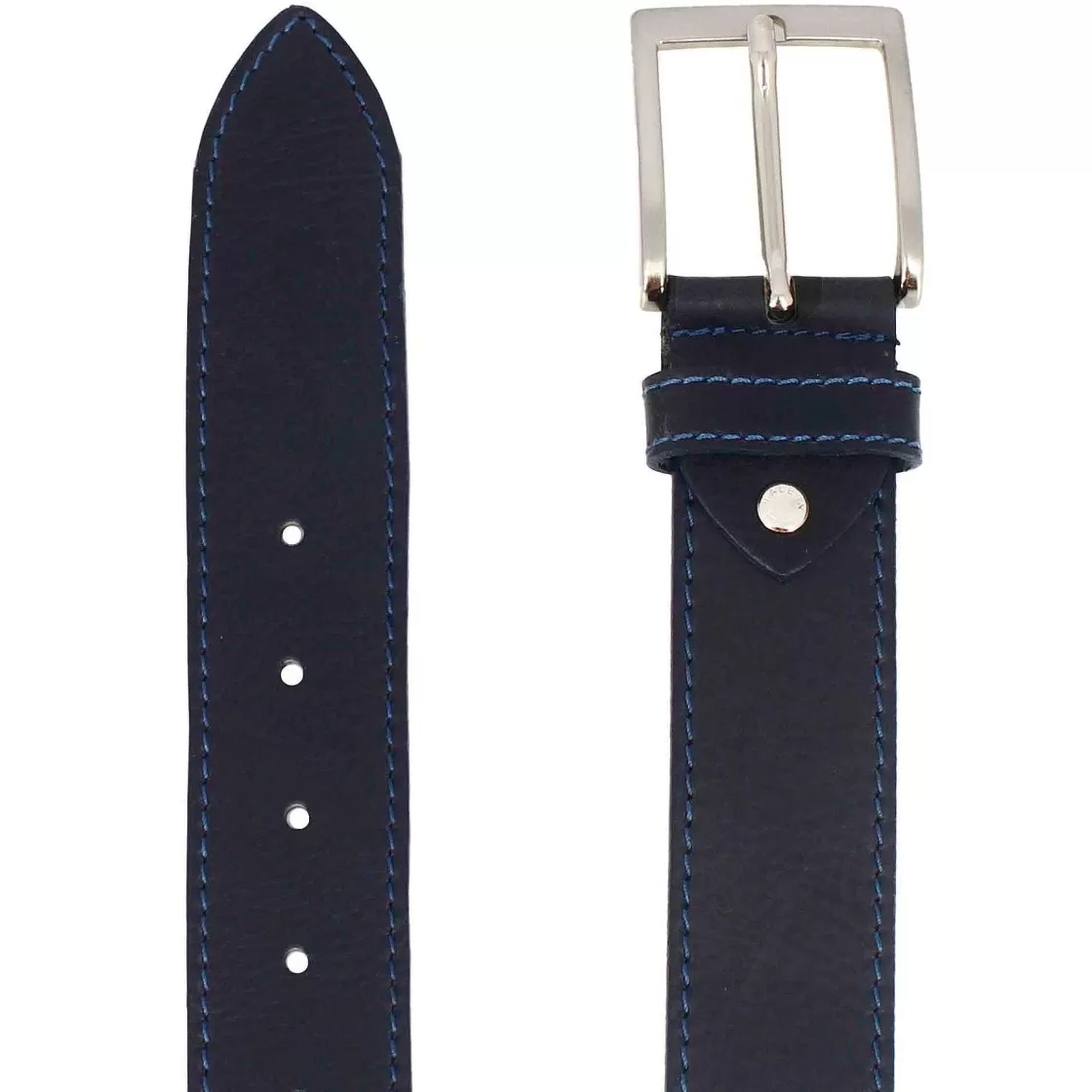 Leonardo Men'S Dark Blue Leather Belt Shop