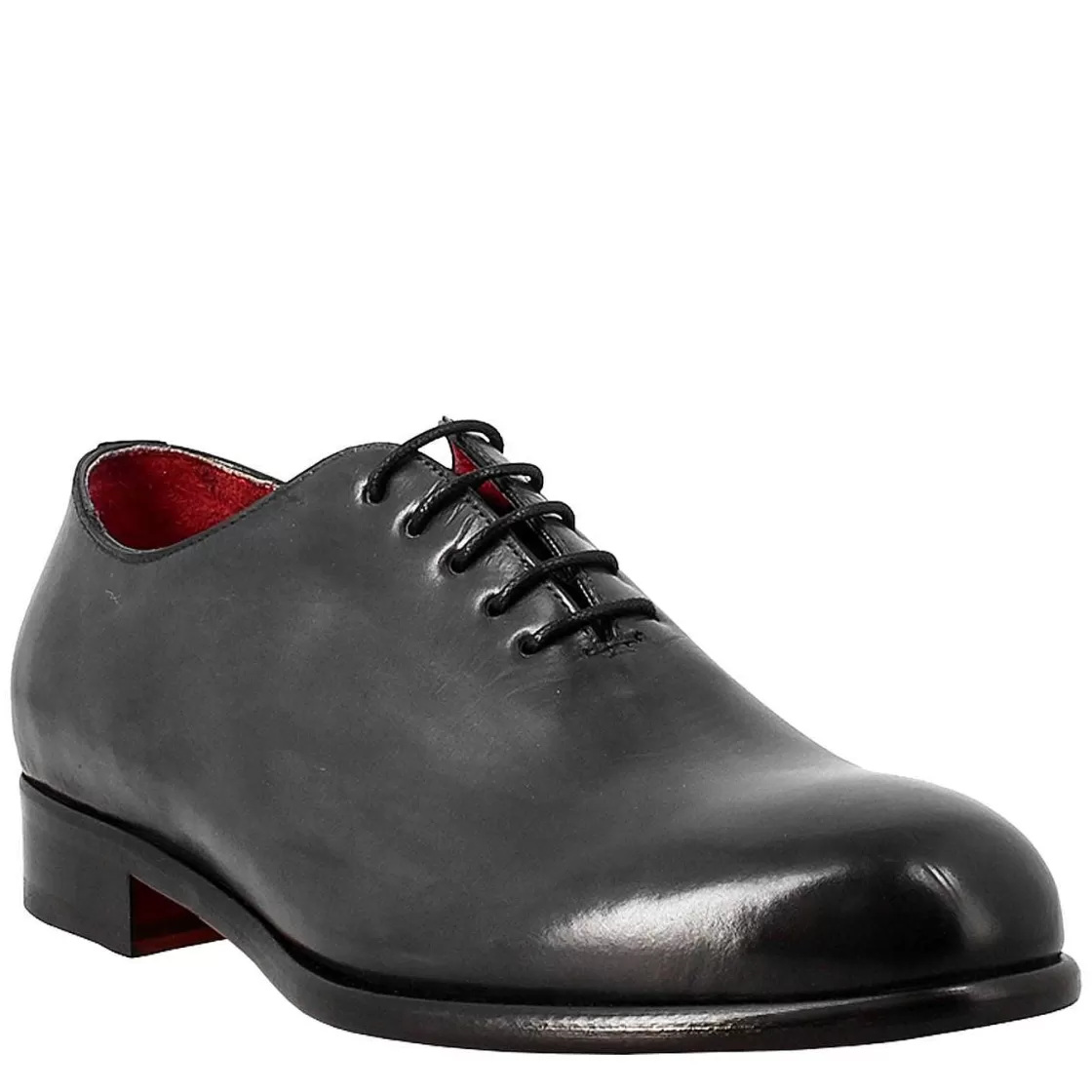 Leonardo Men'S Elegant Blue Wholecut Oxford In Leather And Red Lining Outlet