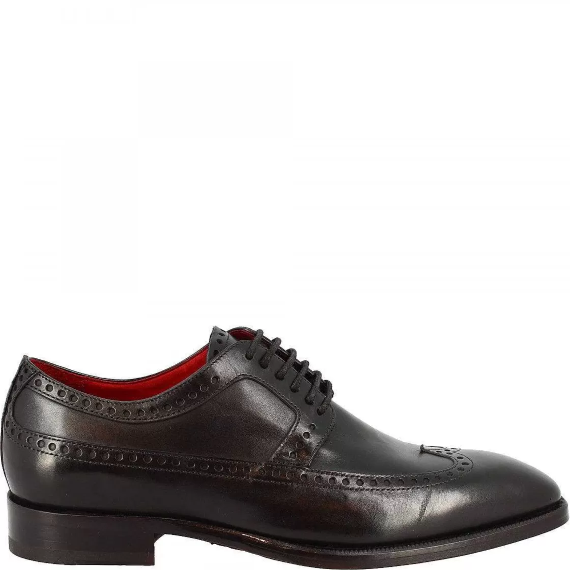 Leonardo Men'S Elegant Brogues Shoes Handmade In Black Calf Leather Best