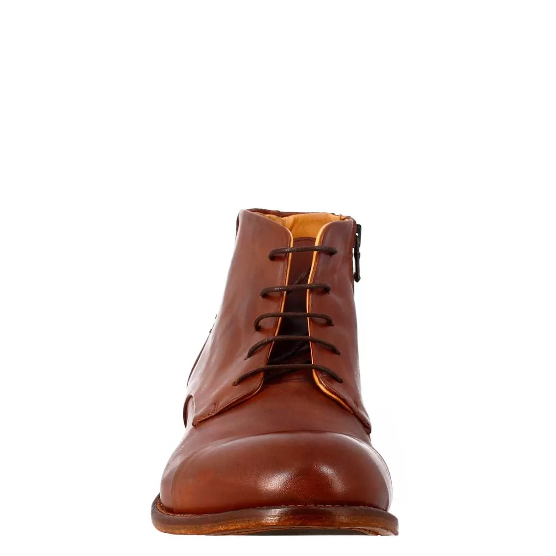 Leonardo Men'S Elegant Vintage Brown Leather Ankle Boot Cheap